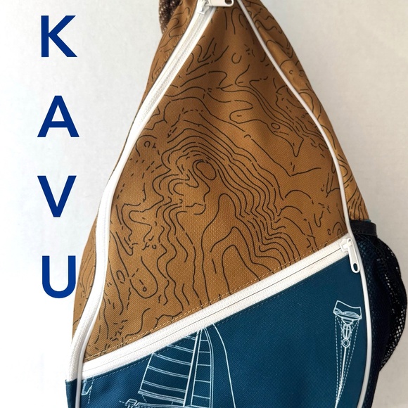 KAVU Rope Sling MariTime-Nautical Sailboat/ Crossbody Bag/Compact/Lightweight - Picture 1 of 13